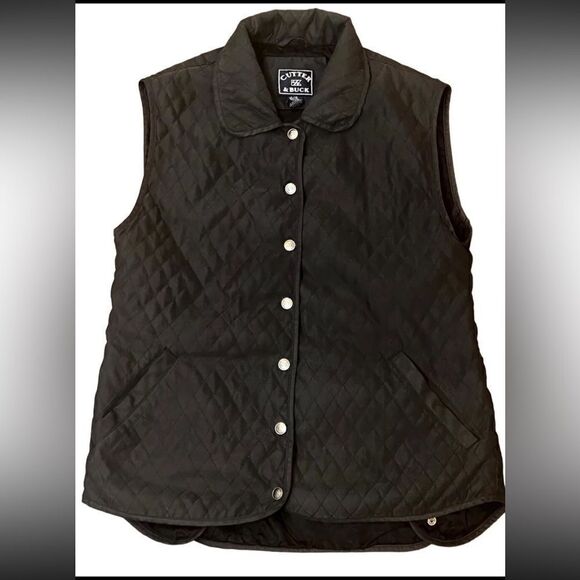 Cutter & Buck Men’s Vest Size L Navy Blue Quilted Snap Front Pockets Casual - Picture 1 of 3